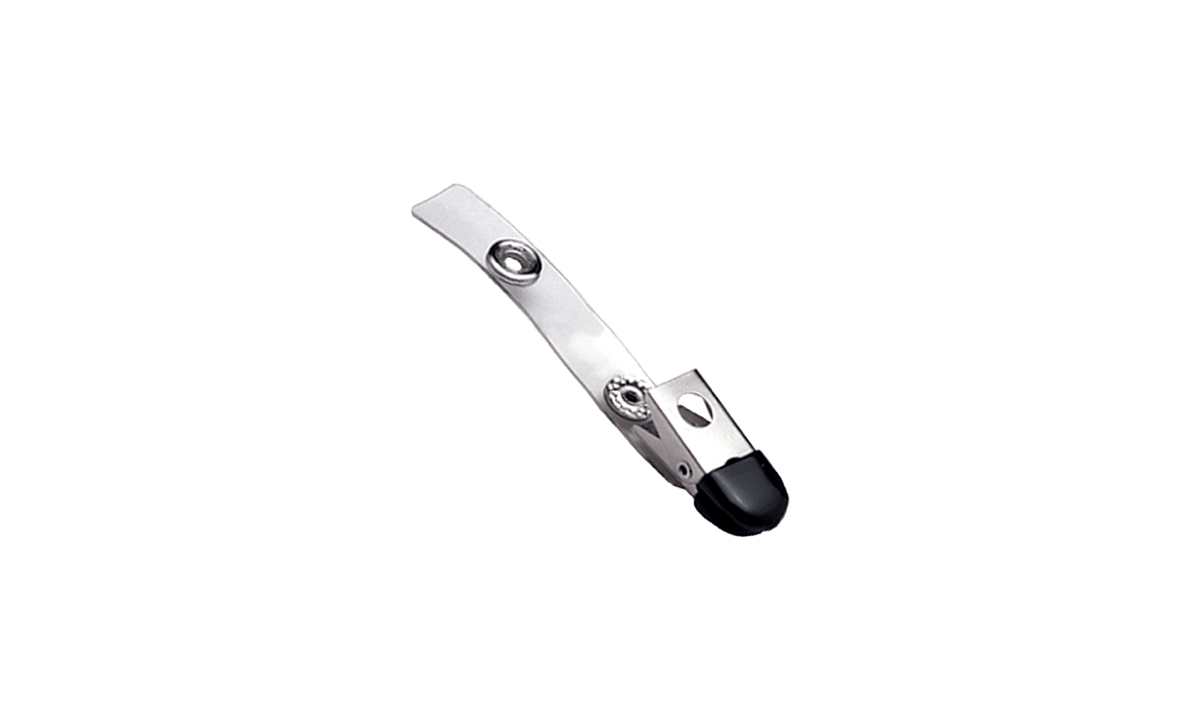 Clothing-Friendly Crocodile Rubberised Clip with Clear Vinyl Strap