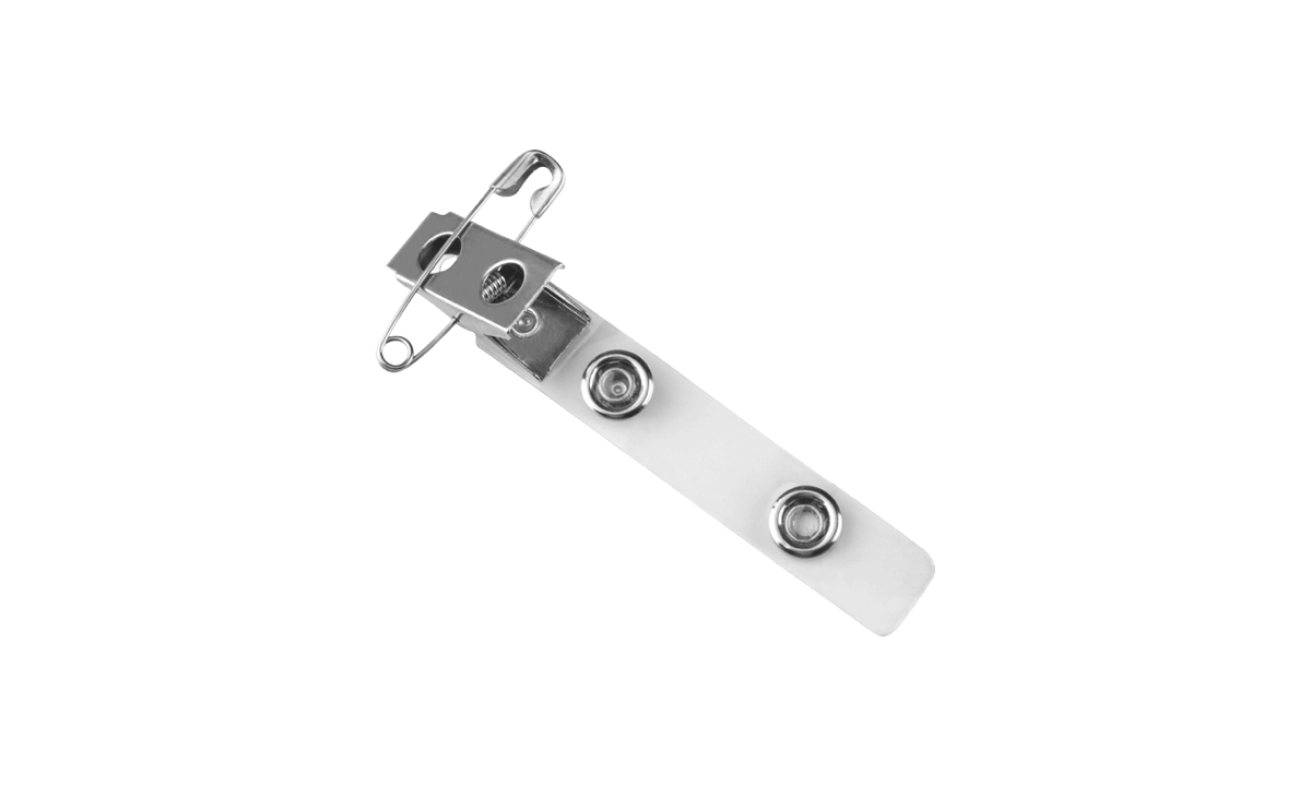 Crocodile Pin-Clip with Clear Vinyl Strap