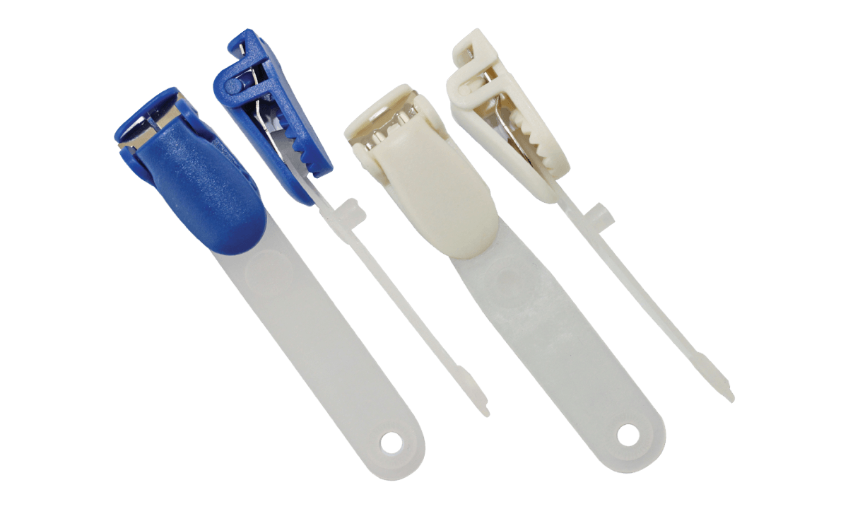 Coloured Suspender Clip with Molded Nylon Strap