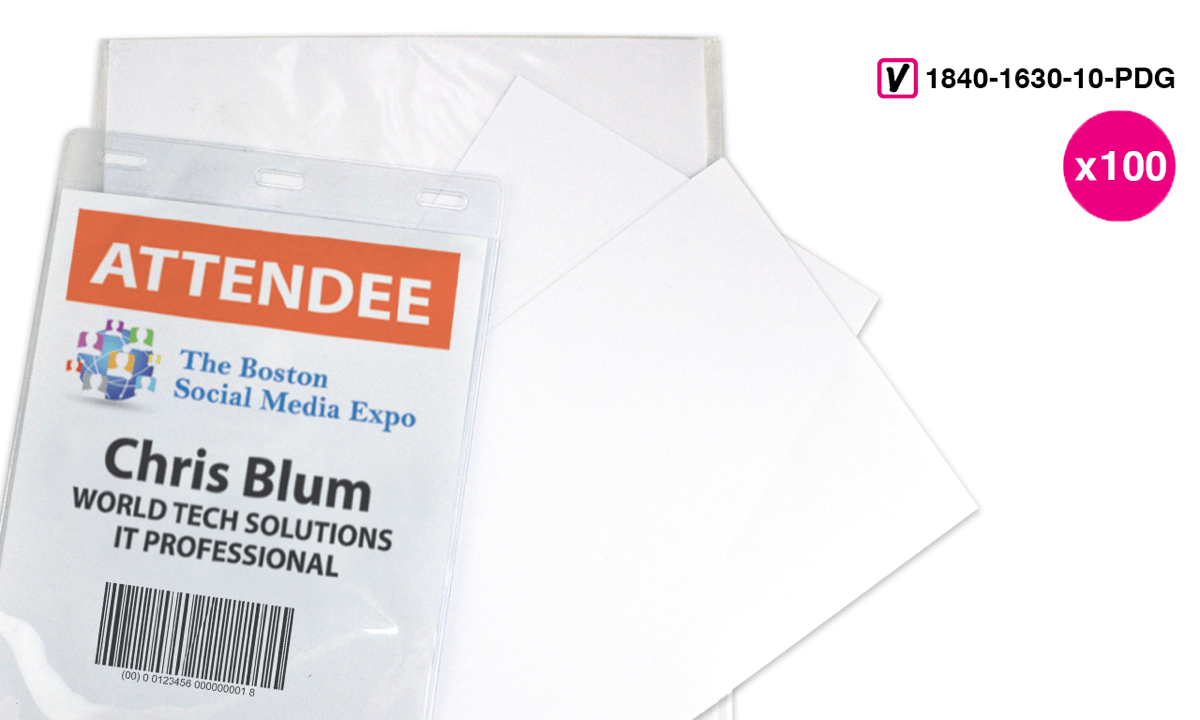 Badge Holder Inserts 148 x 210 mm (A5 size), 100 inserts