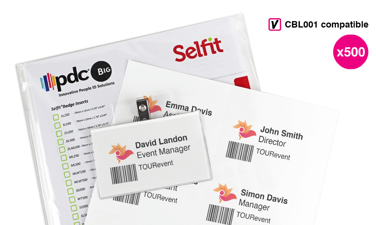 Badge Holder Inserts 105 x 65 mm, 500 inserts