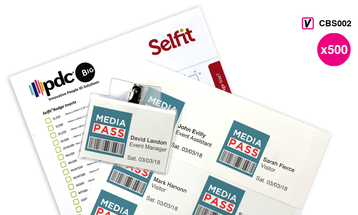 Badge Holder Inserts 90 x 65 mm, 500 inserts