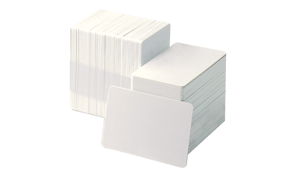 Blank Adhesive-backed PVC cards with Paper Liner - 250 mic