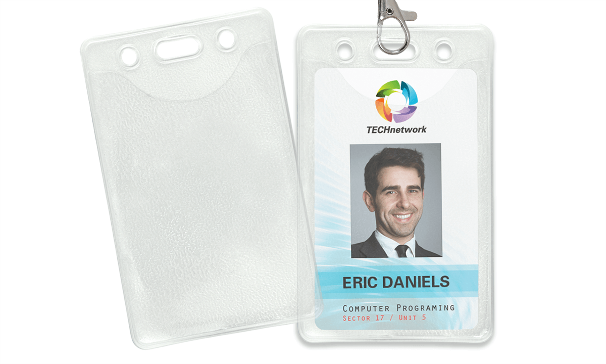 Textured Vinyl Badge Holder - Credit Card Size (CR80)