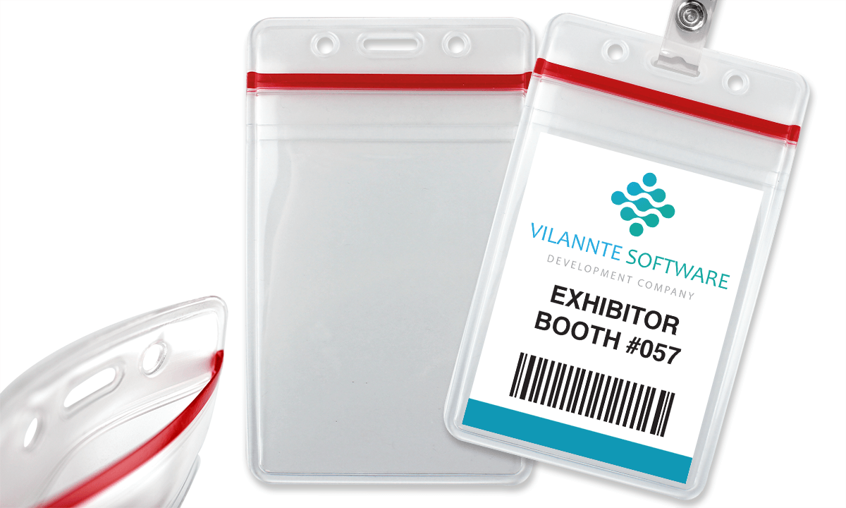 Vinyl Badge Holder with Resealable Zip Closure - 60 x 99 mm Insert