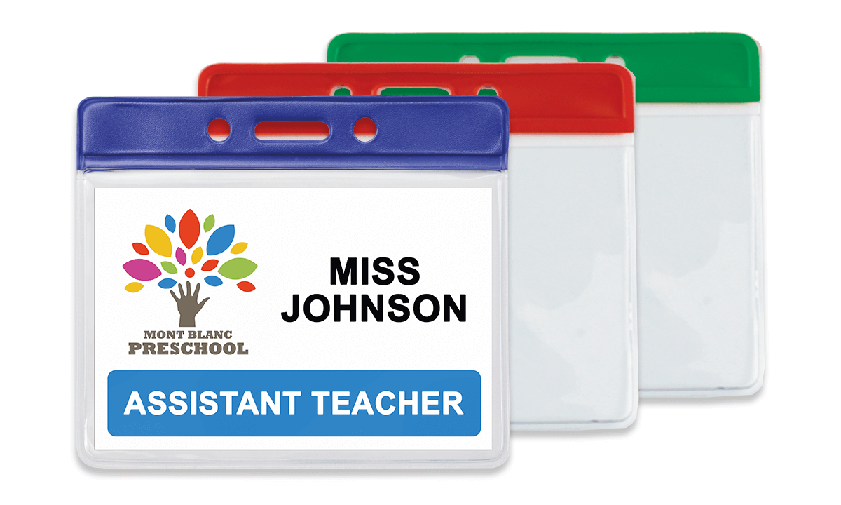 Colour coded Vinyl Badge Holders - Credit Card Size (CR80)