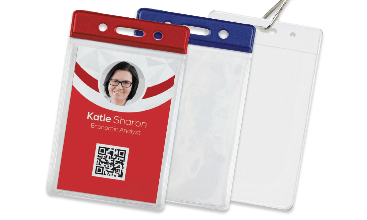 Colour coded Vinyl Badge Holders - Credit Card Size (CR80)