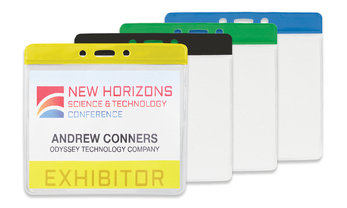 Colour coded Vinyl Badge Holders - 116 x 93 mm Insert
