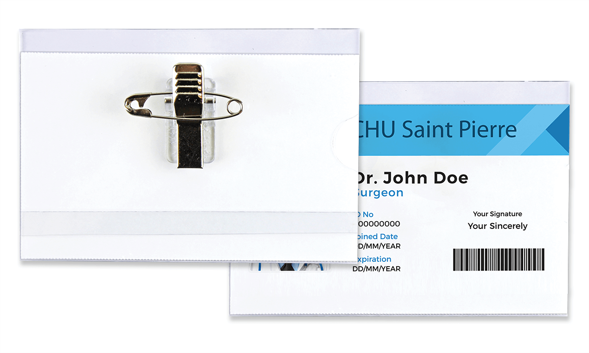 Conference Badge Holder with Pin-Clip combo - 90 x 57 mm Insert