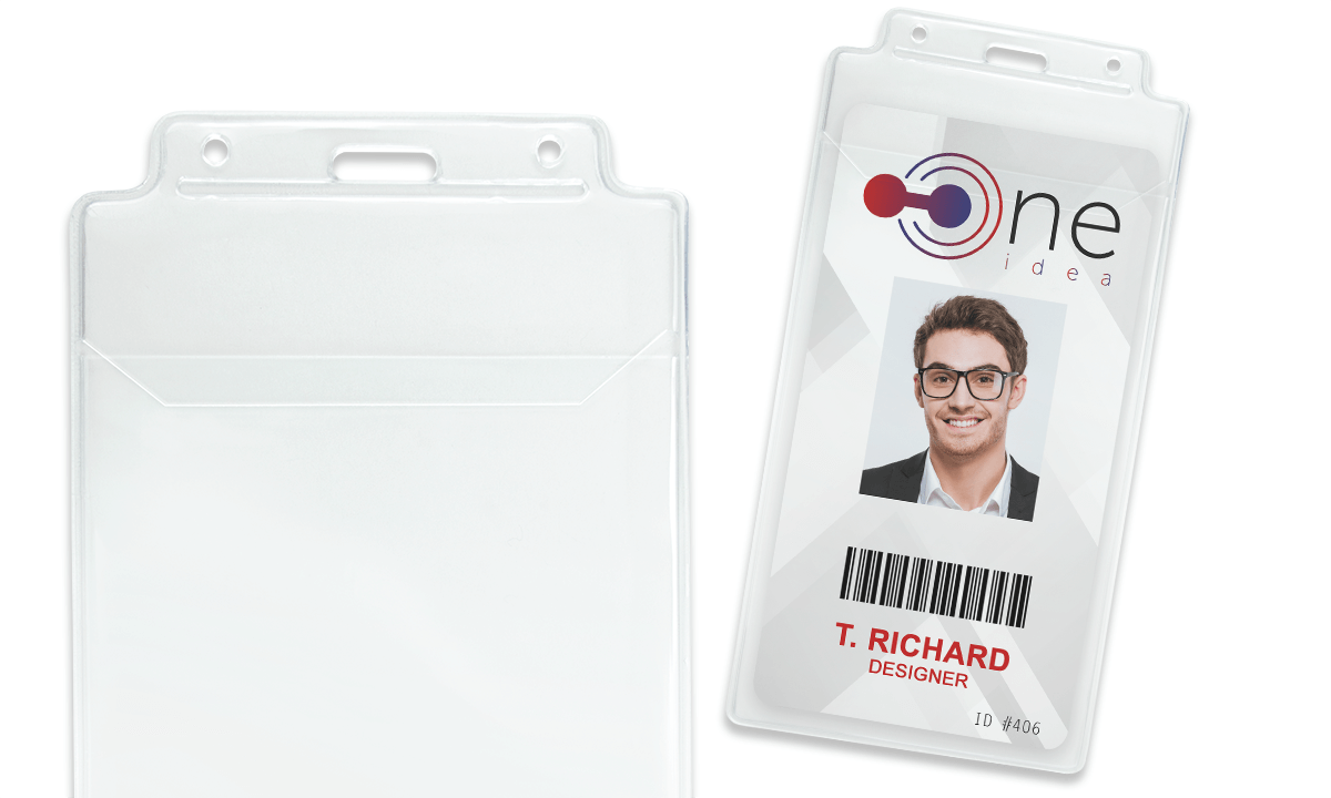 Vinyl Badge Holder with Tuck-In Flap - 95 x 170 mm Insert