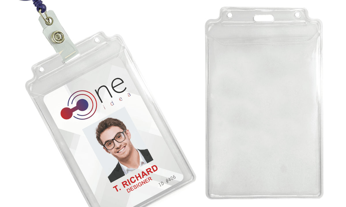 Vinyl Badge Holder with Tuck-In Flap - 89 x 138 mm Insert