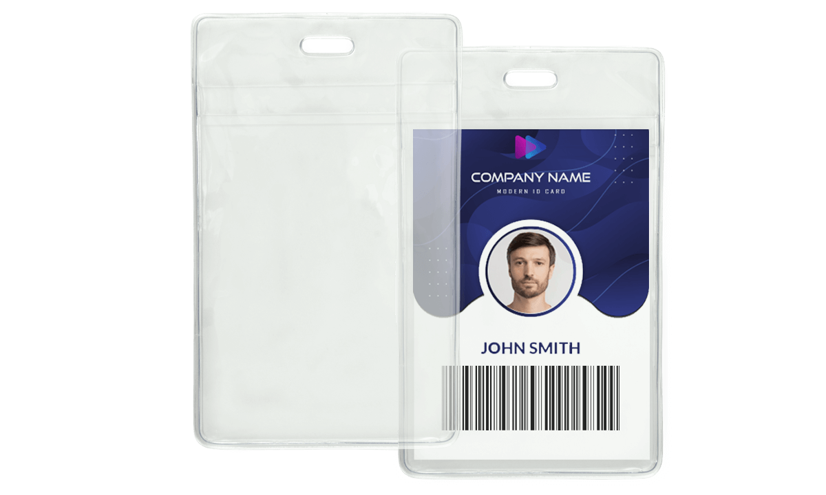 Vinyl Badge Holder with Front & Back Pocket - 76 x 108 mm Insert