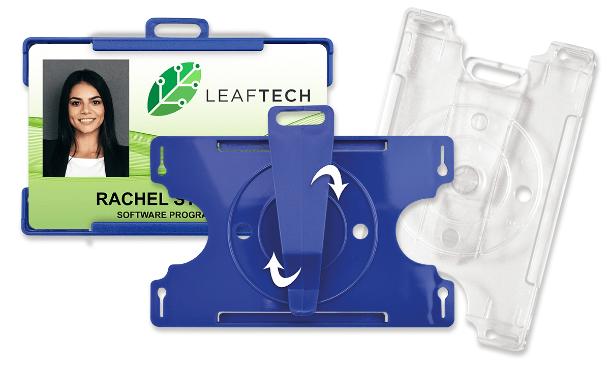 Open Face Multi-Directional One-Card Holder with Clip