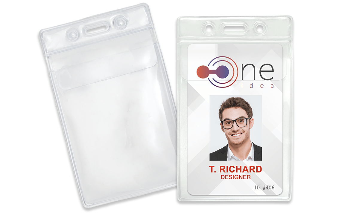 Vinyl Badge Holder with Tuck-In Flap - 67 x 99 mm Insert