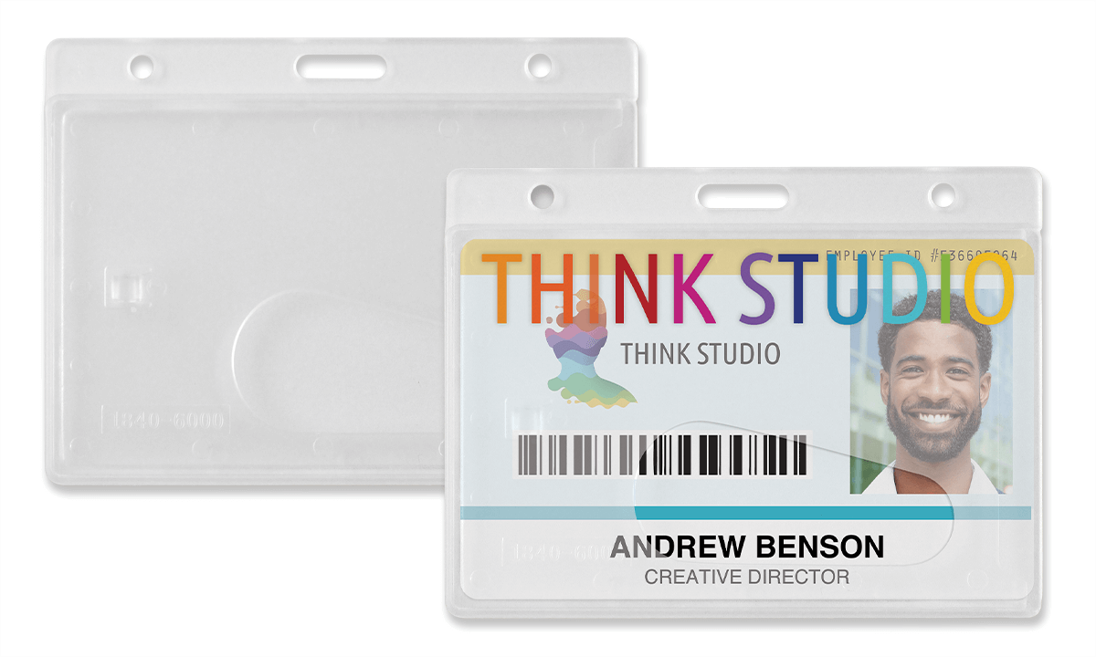 Horizontal Rigid One-Card Holder with Thumb Notch - Frosted