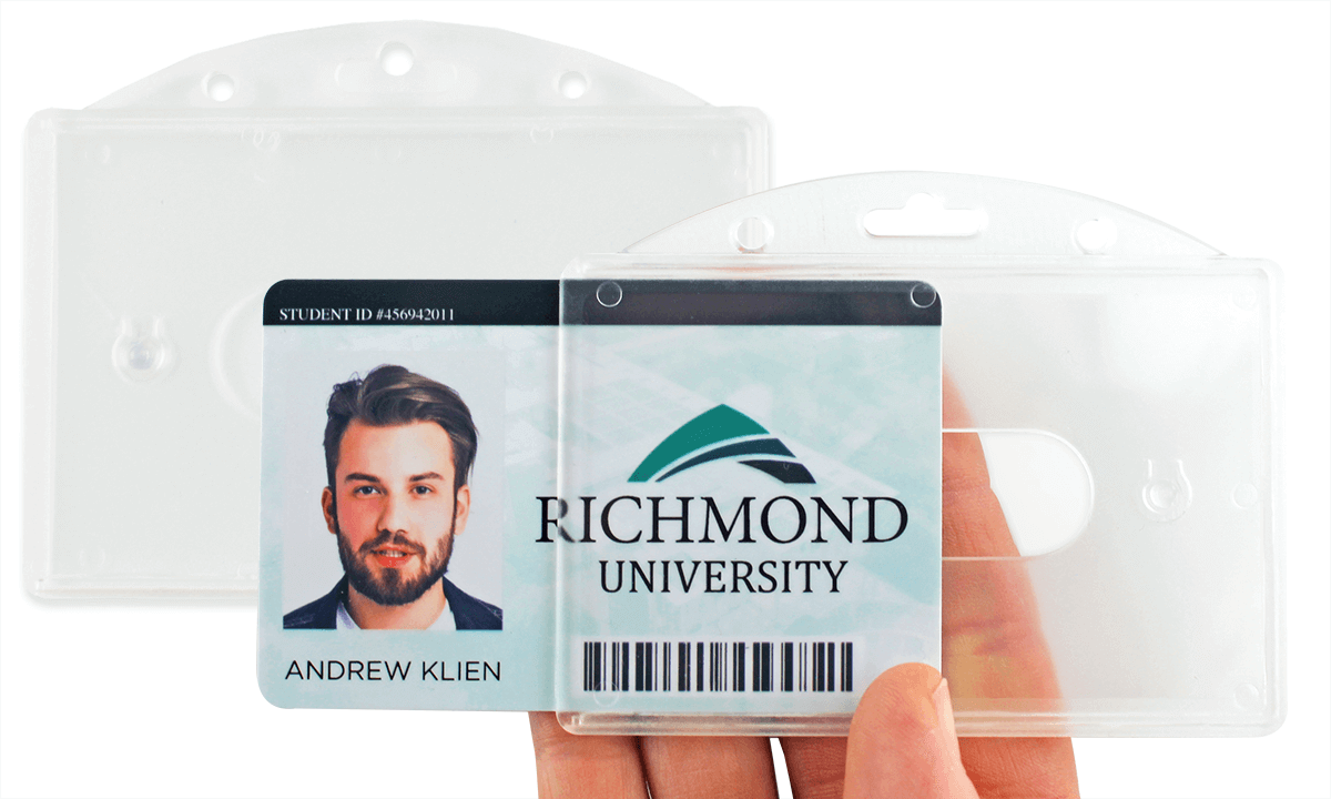 Horizontal Rigid One-Card Holder with Thumb Notch - Clear