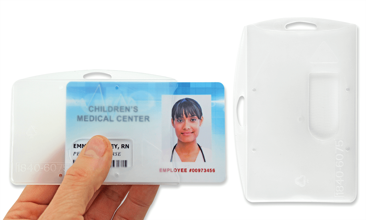 Semi-Rigid One-Card Holder with Thumb Notch - Frosted