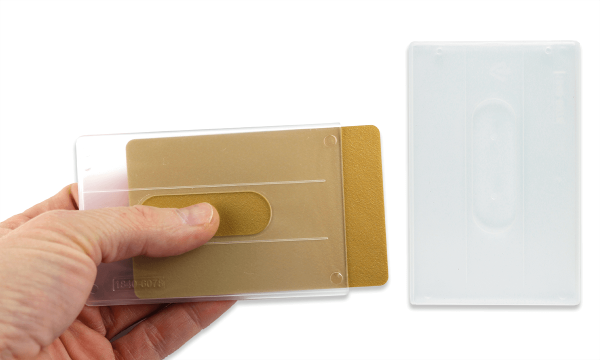 Semi-Rigid One-Card Dispenser with Thumb Notch - Frosted
