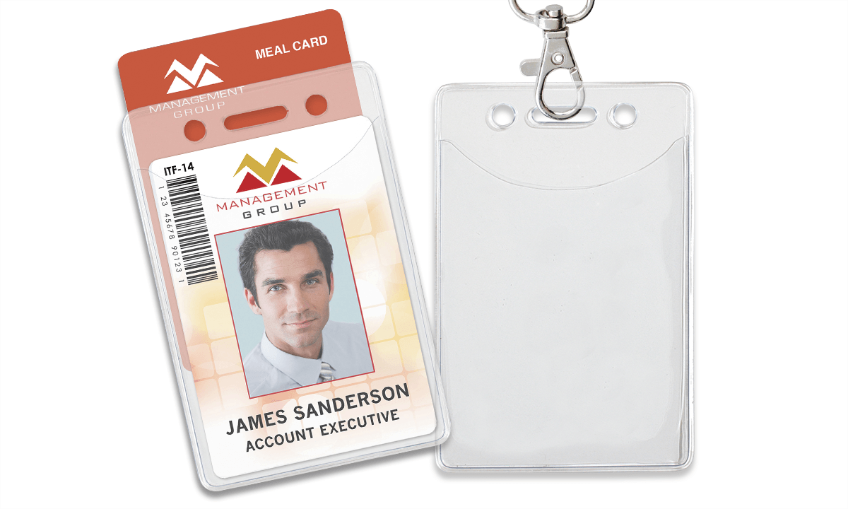 Premium Vertical Vinyl 2-Pocket Holder - Credit Card Size (CR80)