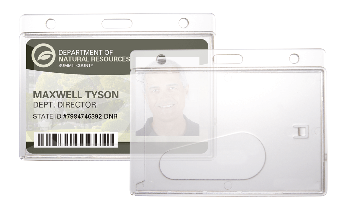 Horizontal Rigid One-Card Holder with Thumb Notch - Clear