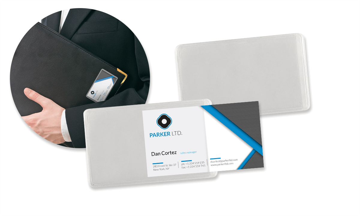 Clear adhesive vinyl badge holder