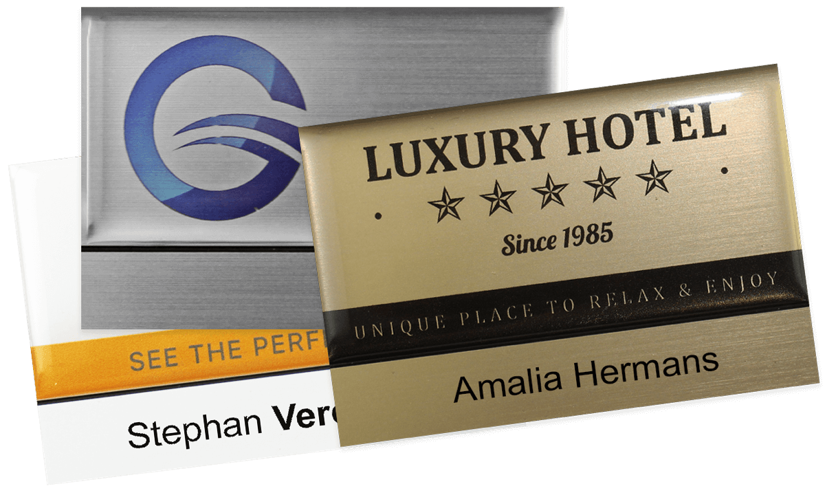 Premium Reusable Name Badge, 75 X 50 mm, 12 mm sticky label