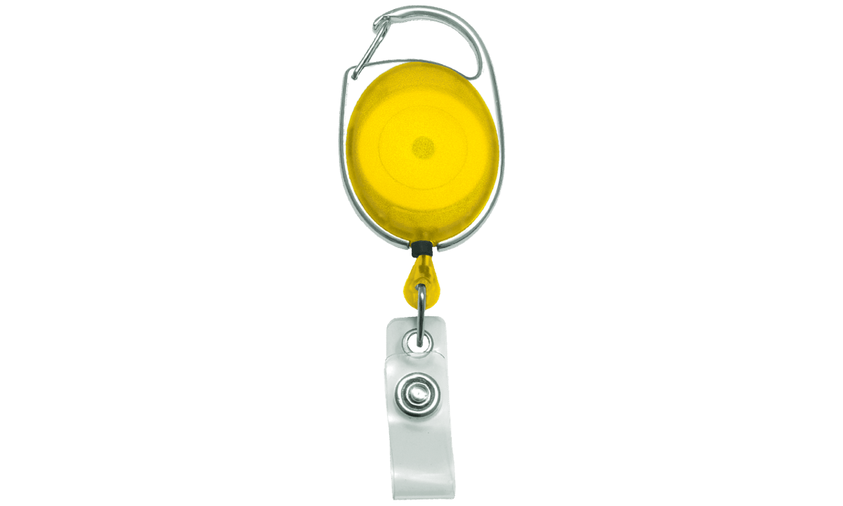 Premium Carabiner Badge-Reel, yellow