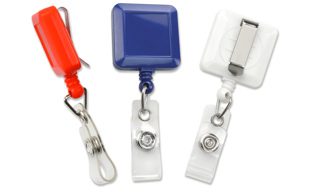 Square Badge-Reel with Belt Clip
