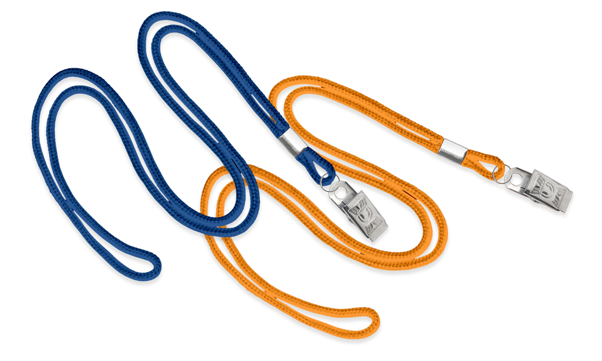 Round 3mm Lanyards with Metal Bulldog Clip