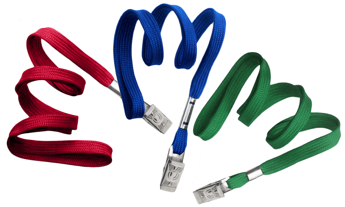 Tubular 10mm Lanyards with Bulldog Clip