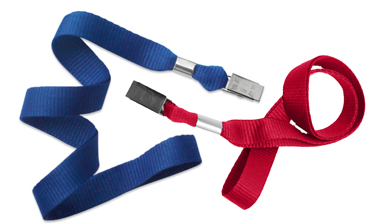 Flat 15mm Lanyards with Bulldog Clip