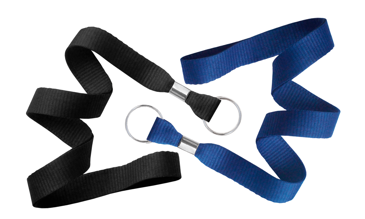 Flat 15mm Lanyards with Split Ring