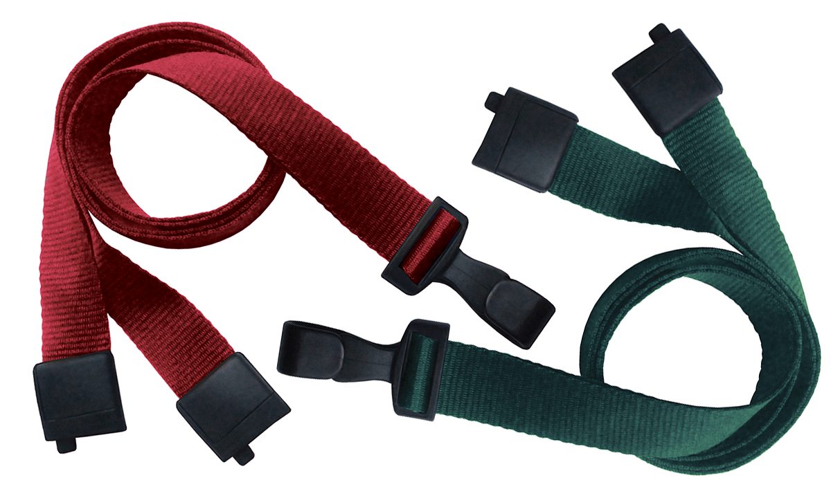100% Recycled P.E.T Break-Away Lanyards with Wide No-Twist Plastic Hook, 15mm wide