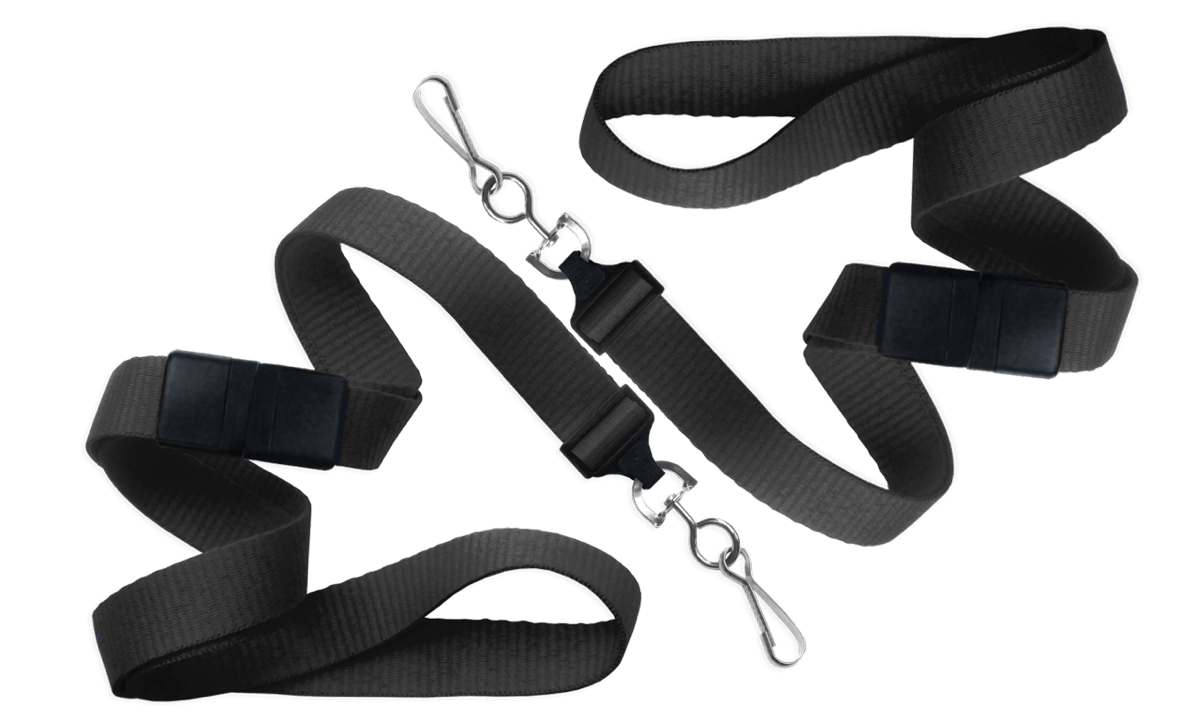 Flat 15mm Break-Away Lanyards with Metal Swivel Hook