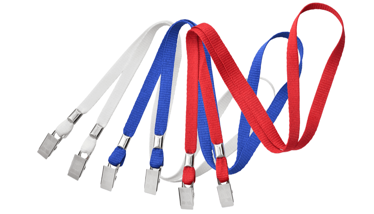 Flat 10mm Lanyards with Double Bulldog Clips