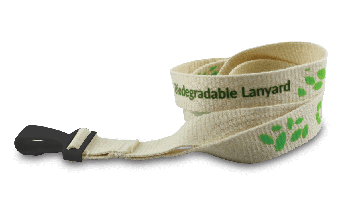 Custom 15mm Compostable Organic Cotton Lanyard - One-Colour Print