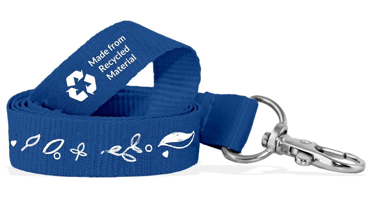 Custom 15mm Recycled P. E. T. Lanyards - One-Colour Print
