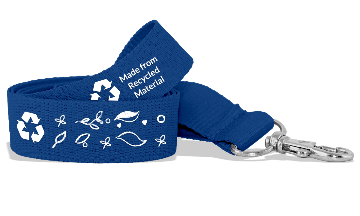 Custom 25mm Recycled P. E. T. Lanyards - One-Colour Print