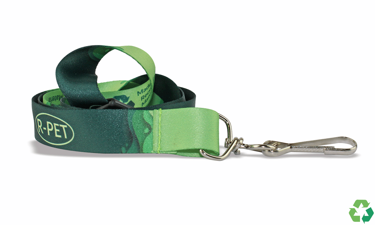 Custom 20mm Recycled P. E. T. Satin Lanyards - Full-Colour Print