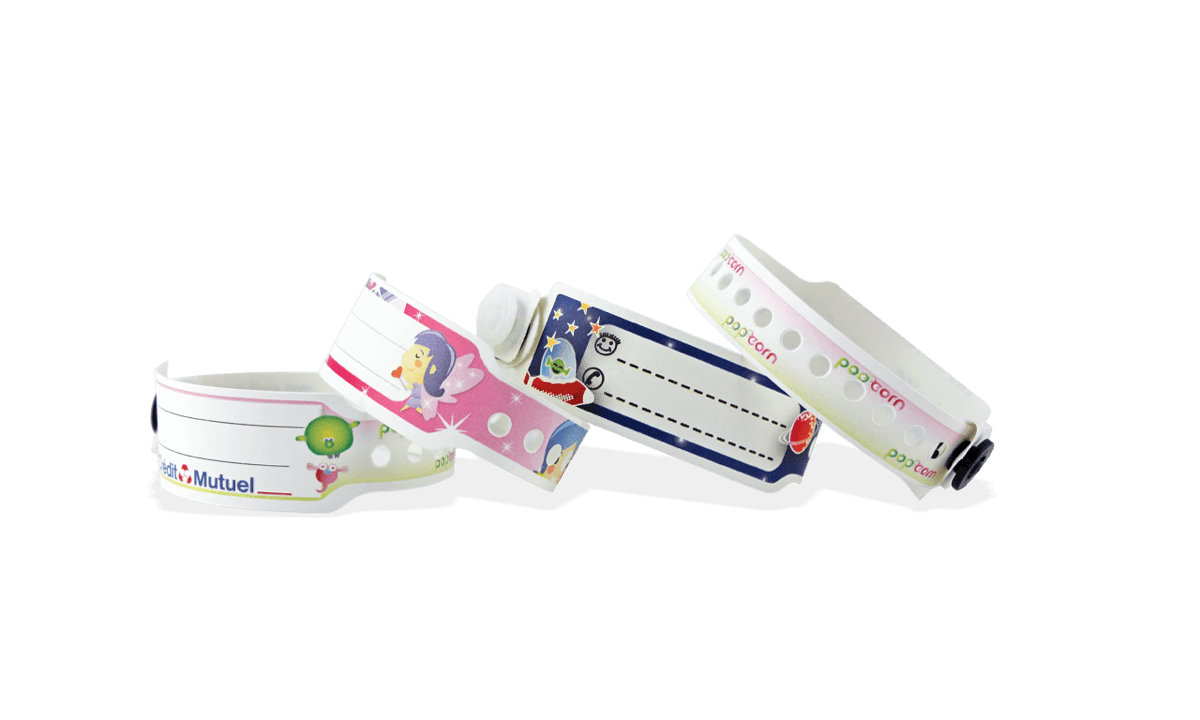 Custom Full-Colour plastic wristbands 19 mm for Kids