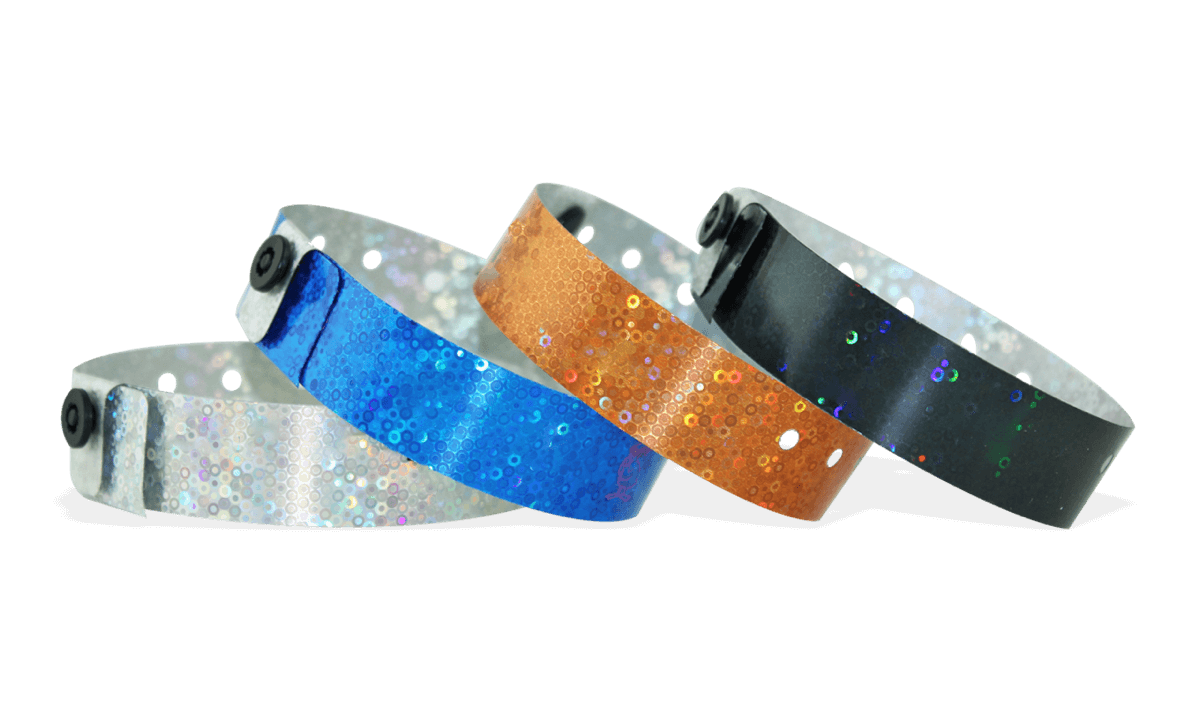 Holographic wristbands 19 mm liquid glitter