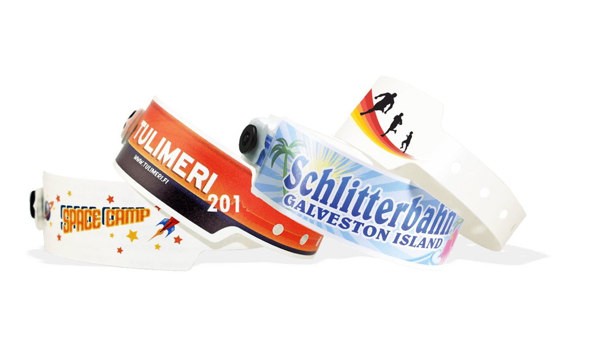 Custom Full-Colour plastic wristbands 25 mm Big