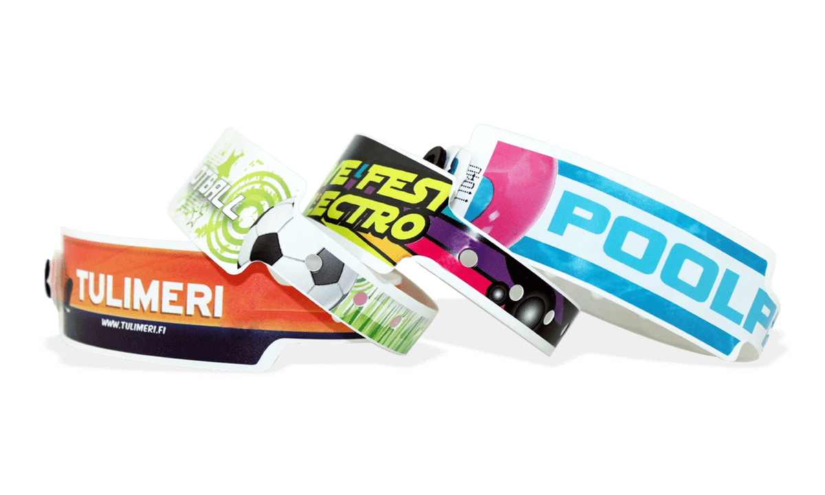 Custom Full-Colour plastic wristbands 25 mm Wide