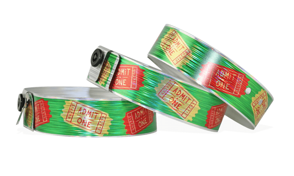 Custom Full-Colour Holographic wristbands 19 mm rain