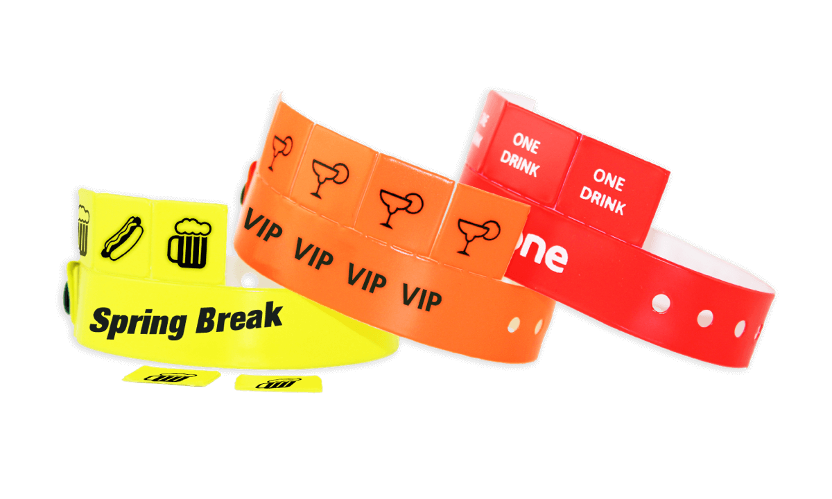 Custom 5-Tab Vinyl wristbands 19 mm