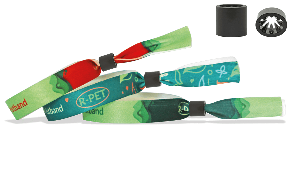 Recycled P. E. T. satin wristbands with plastic sliding clip closure, Oslo