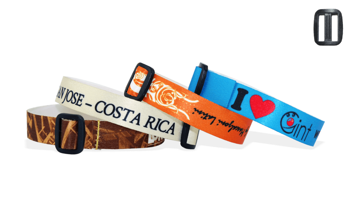 Smooth Satin wristbands with reusable plastic closure, Roma