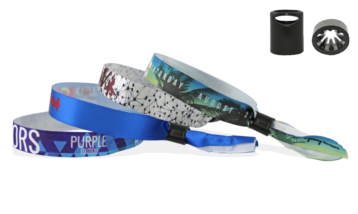 Smooth Satin wristbands with plastic sliding clip closure, Sydney