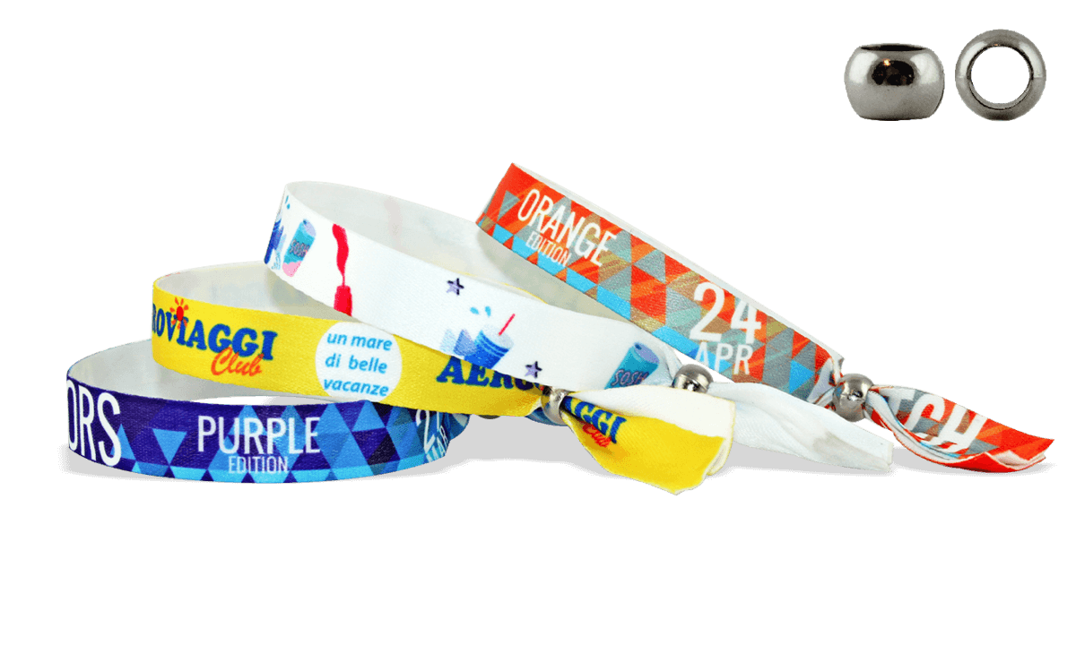 Satin wristbands with metal reusable closure, Las Vegas