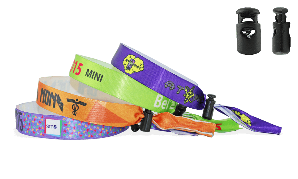 Satin wristbands with reusable plastic closure, Venice